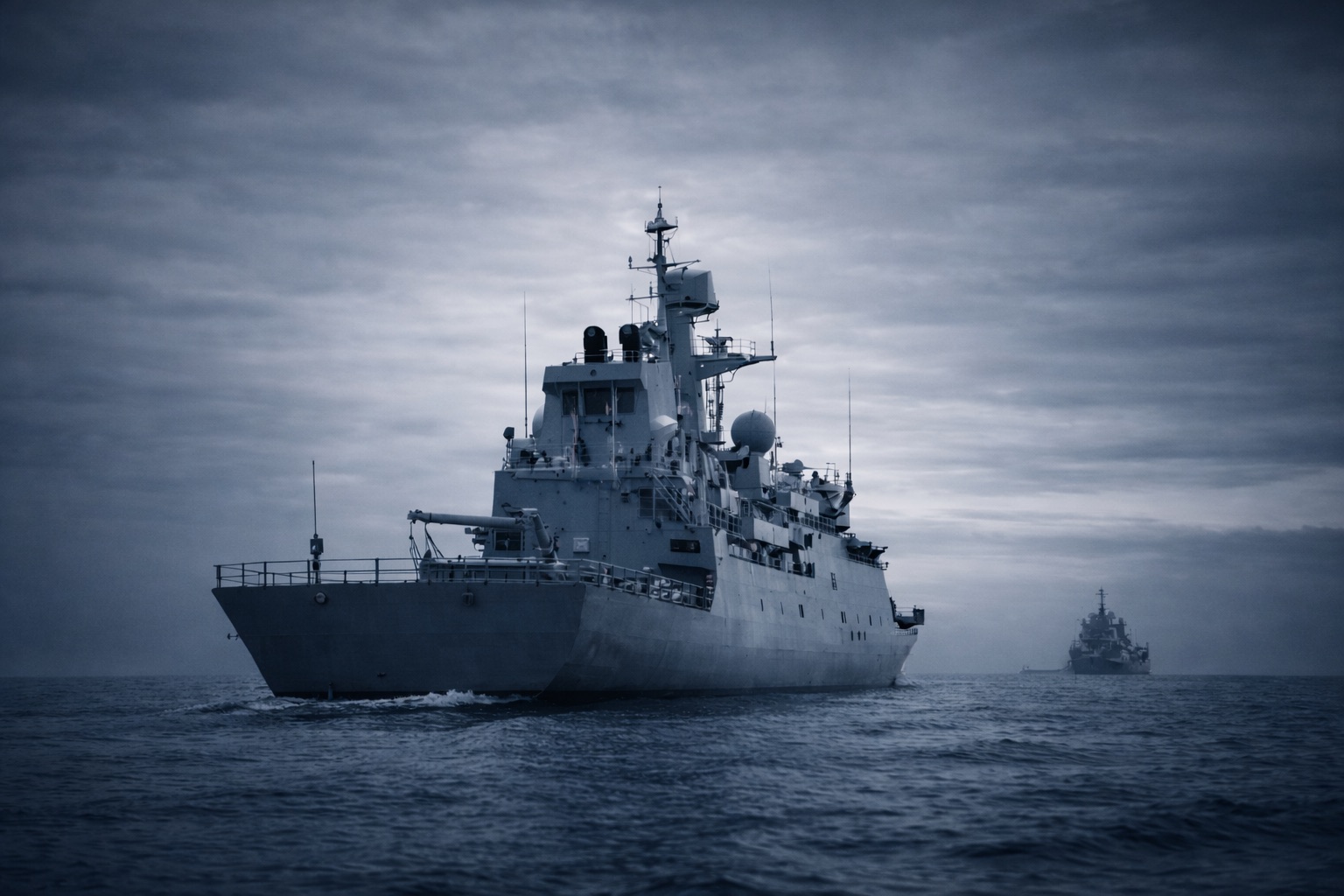 Naval vessel at sea